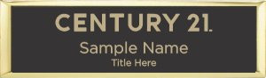 Century 21 New Logo Small Executive Gold Name Badge | KWP-98854