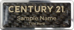 Century 21 New Logo Prestige Polished Carbon Name Badge | KWP-98821