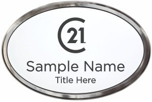 Century 21 New Logo Oval Prestige Polished Name Badge | KWP-98746