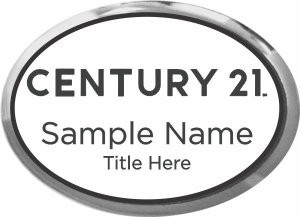 Century 21 New Logo Oval Executive Silver Name Badge | KWP-98846