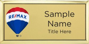 RE/MAX Balloon Logo 2017 Executive Gold Name Badge | KWP-97534