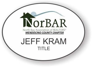 RE/MAX Full Spectrum Oval White Name Badge | KWP-81780