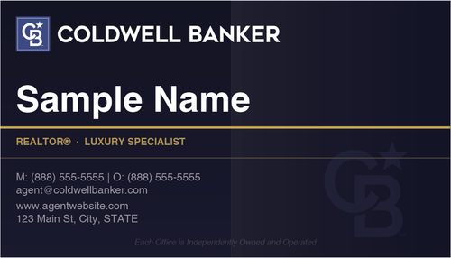 Coldwell Banker business card front design CB-020 professional branded layout