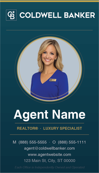 Coldwell Banker business card front design CB-025 professional branded layout