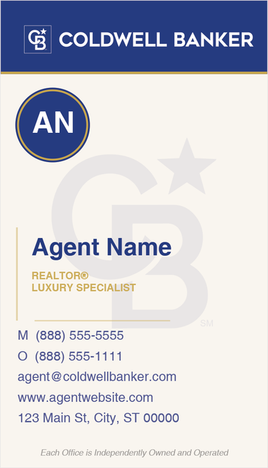 Coldwell Banker business card front design CB-027 professional branded layout