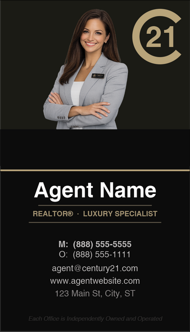Century 21 business card front design C21-F05 Modern Branded Layout
