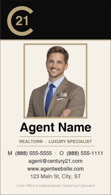Century 21 business card front design C21-F07 Professional Century 21 Layout