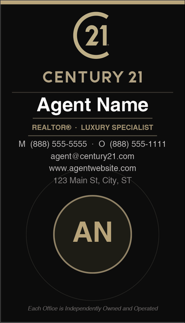 Century 21 business card front design C21-F11 Modern Branded Layout