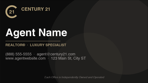 Century 21 business card front design C21-F19 Professional Century 21 Layout