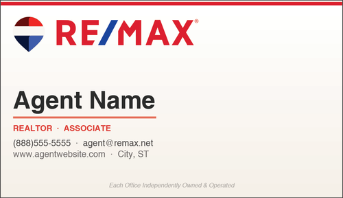 RE/MAX business card front design RM-F09 Minimalist Contact Layout