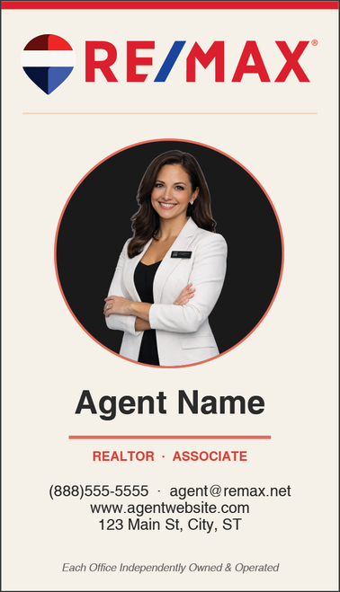 RE/MAX business card front design RM-F15 Elegant Neutral Photo Layout