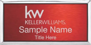 Keller Williams KW Silver Executive Red Anodized Name Badge