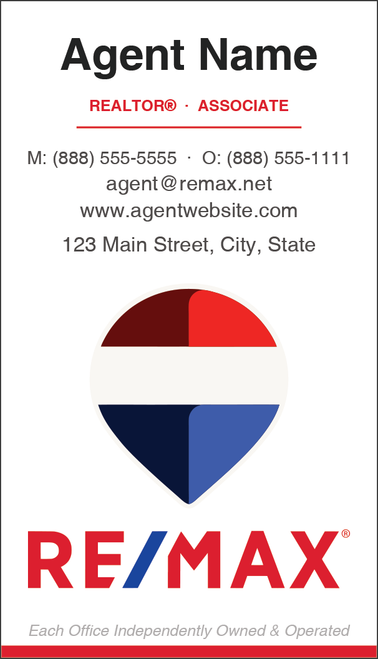RE/MAX business card front design RM-F22 Logo Forward Minimal Layout