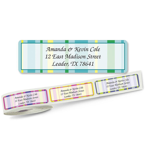 Graphic Stripes Return Address Labels on Rolls