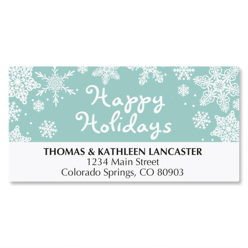 Border Snowflakes Return Address Labels