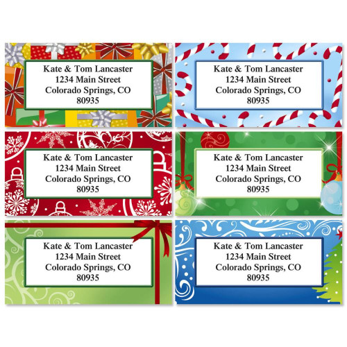 Holiday Bright Border Return Address Labels