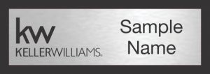 Keller Williams KW Black Pocket Executive Silver Anodized Name Badge