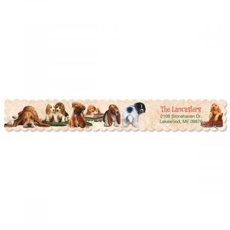 Puppies Wrap Around Address Labels