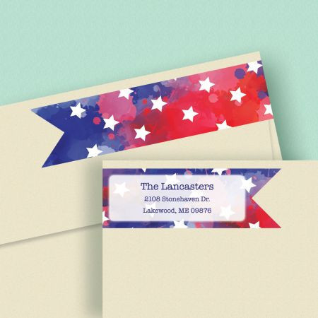 American Stars Wrap Around Address Labels