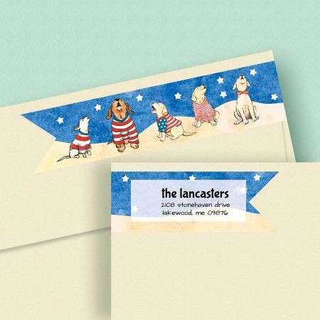 Patriotic Howlers Wrap Around Address Labels