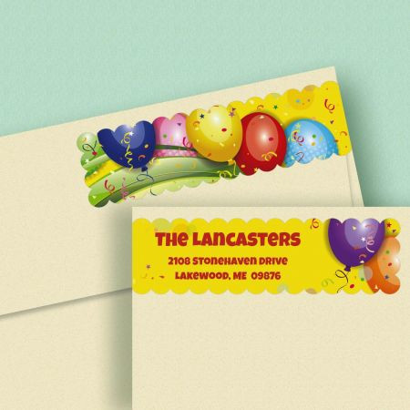 Balloons Wrap Around Address Labels