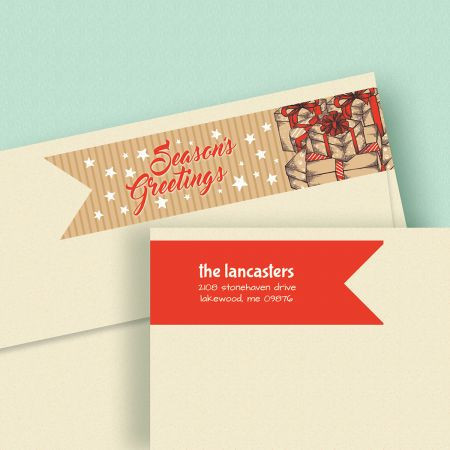 Christmas Carton Wrap Around Address Labels (4 Designs)