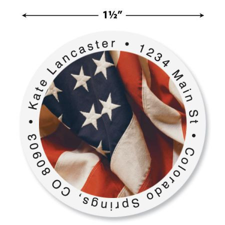 USA Round Address Labels