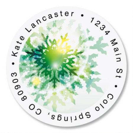 Winter Frost Round Address Labels