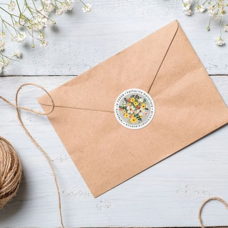 Tuesday Floral Round Address Labels