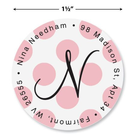 Dots Initial Round Address Labels