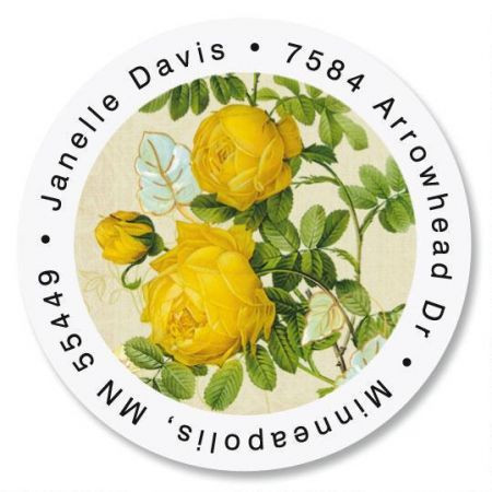Nature's Flora Round Address Labels