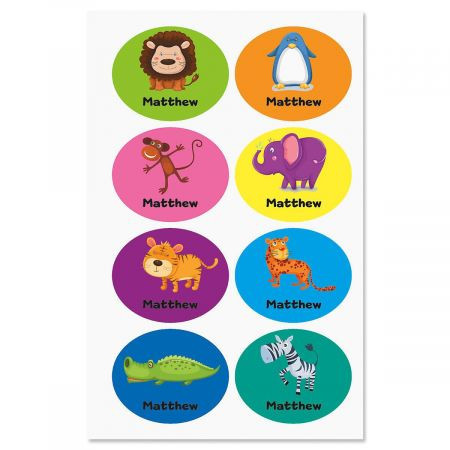 Playful Personalized Animal Labels for Kids
