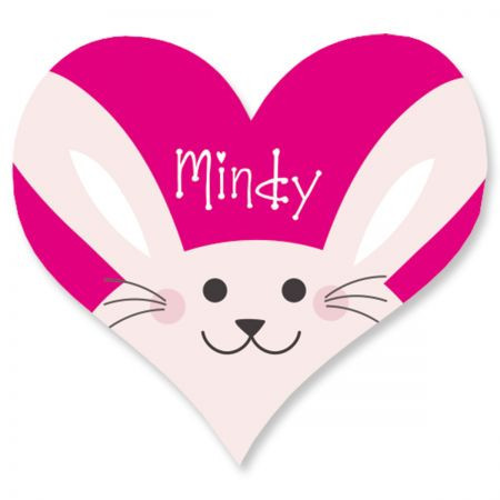 Personalized Easter Bunny Heart Stickers