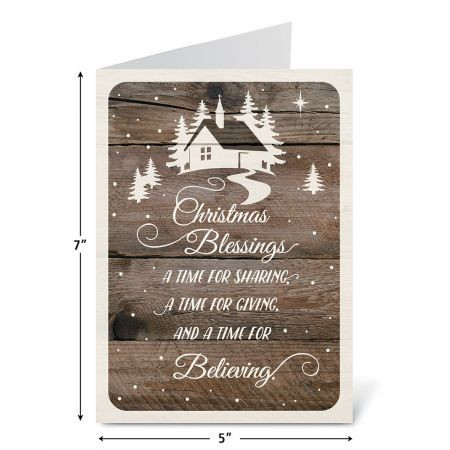 Wishes on Wood Christmas Greeting Cards