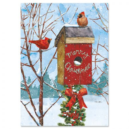 Birdhouse Christmas Greeting Cards