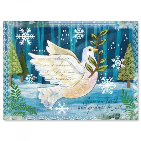 Peace Dove Religious Christmas Greeting Cards-2