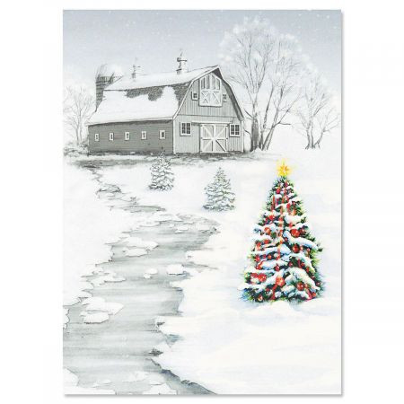 Winter Barn Christmas Greeting Cards
