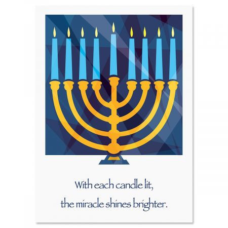 Personalized Hanukkah Menorah Greeting Cards