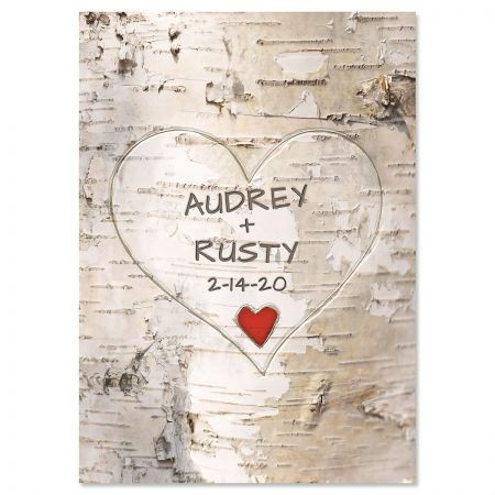 Tree Carving Personalized Valentine Card