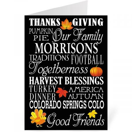Thankful Personalized Thanksgiving Card