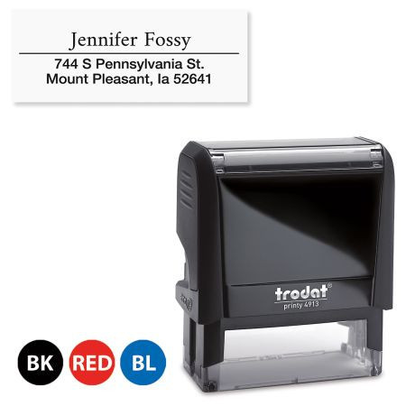 Accent Line Self-Inking Address Stamp