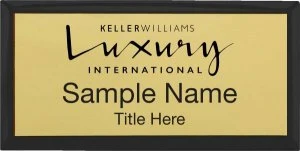 Keller Williams Luxury International Black Executive Gold Name Badge