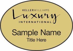 Keller Williams Luxury International Gold Oval Name Badge