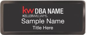 Keller Williams Realty Logo 2 Black Chrome with Black Insert Badge
