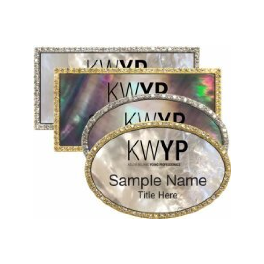 Mother of Pearl Bling Name Badges