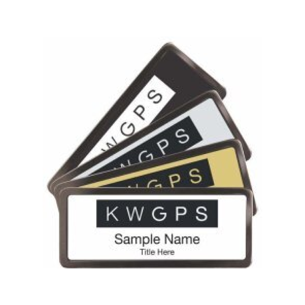 Black Chrome Name Badges