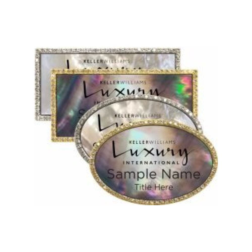 Mother of Pearl Bling Name Badges
