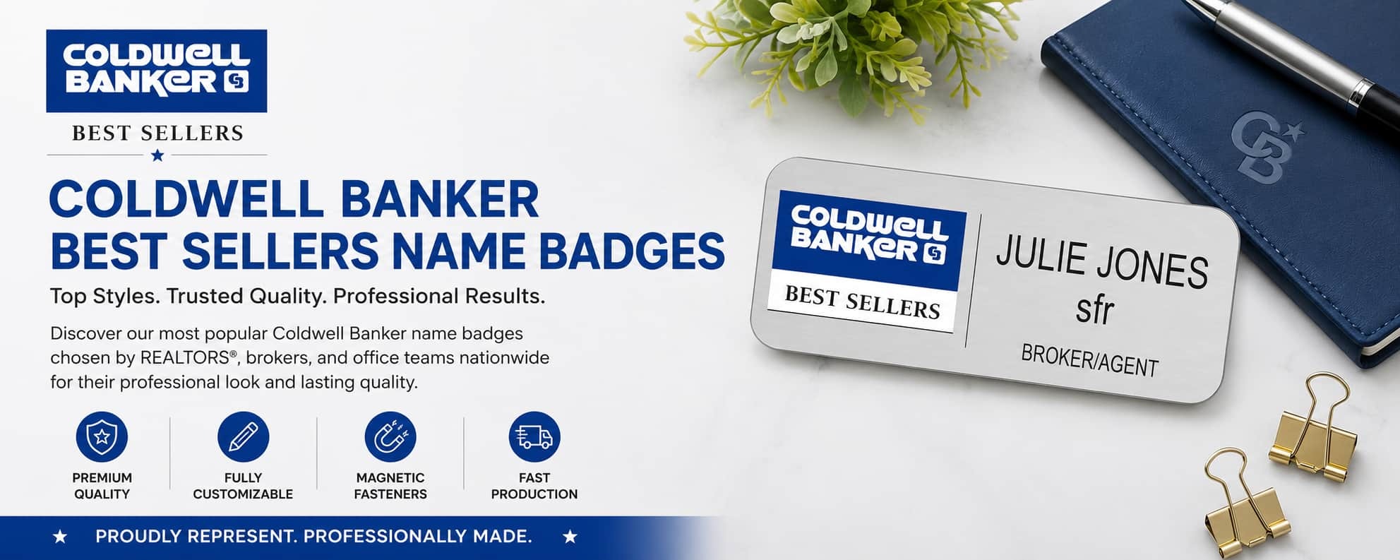 Coldwell Banker Best Sellers name badges for REALTORS and real estate professionals