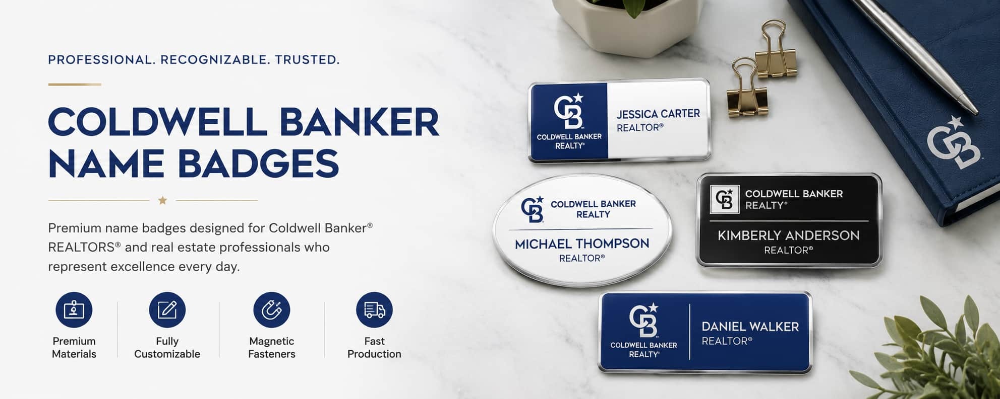 Coldwell Banker Realty name badges for REALTORS and real estate professionals