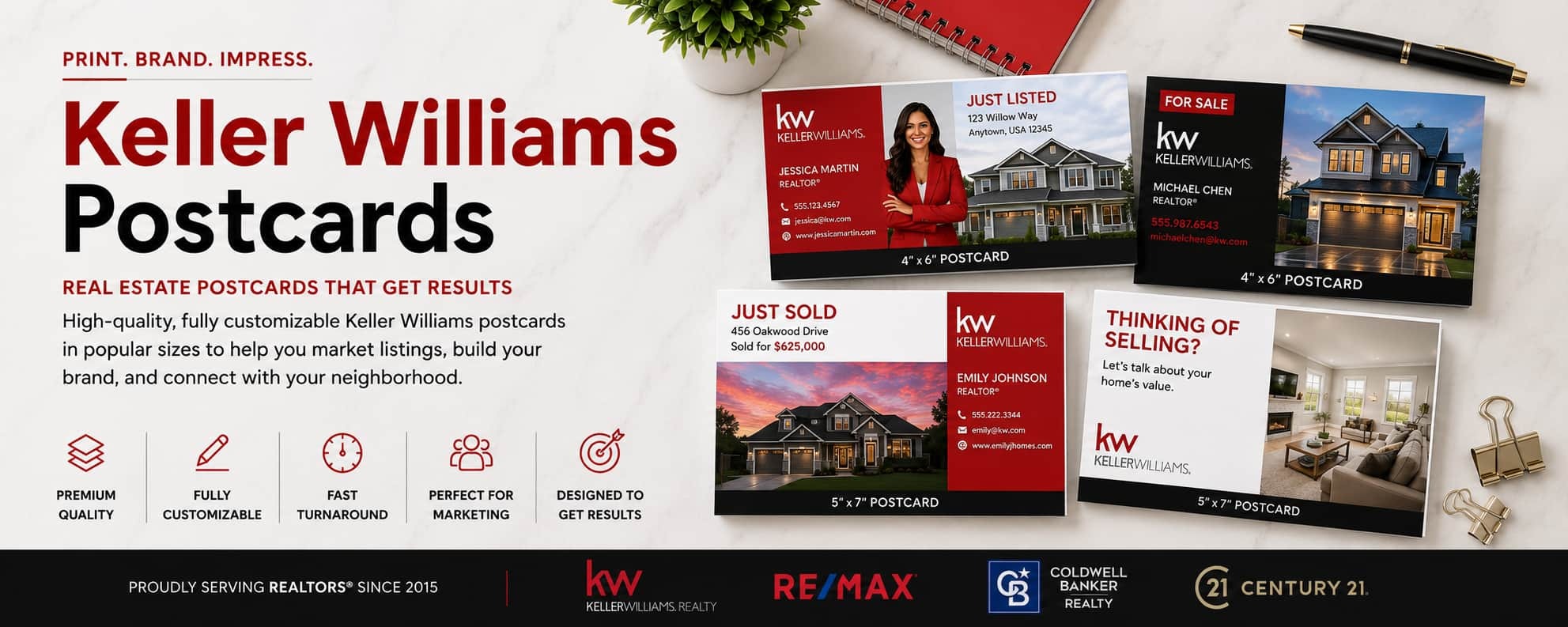 Keller Williams postcards for REALTORS and real estate marketing